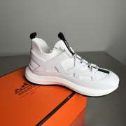 Uubags Hermes Katana sneaker in knit and white calfskin with graphic cut-out detail - 2