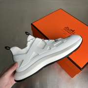 Uubags Hermes Katana sneaker in knit and white calfskin with graphic cut-out detail - 3