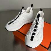 Uubags Hermes Katana sneaker in knit and white calfskin with graphic cut-out detail - 5
