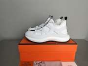 Uubags Hermes Katana sneaker in knit and white calfskin with graphic cut-out detail - 6