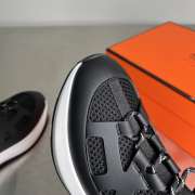 Uubags Hermes Katana sneaker in knit and black calfskin with graphic cut-out detail - 5