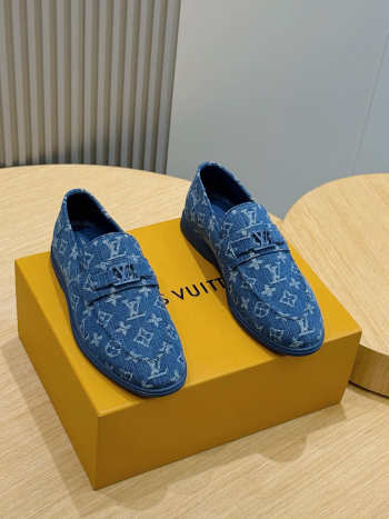 Uubags Louis Vuitton Estate Monogram Loafers In Blue
