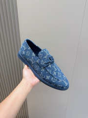 Uubags Louis Vuitton Estate Monogram Loafers In Blue - 5