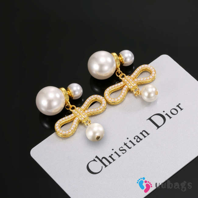 Uubags Dior earrings gold pearl 01 - 1