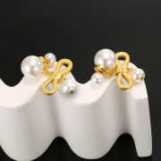 Uubags Dior earrings gold pearl 01 - 5