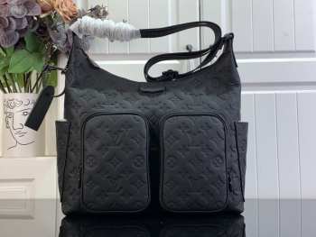 Uubags Louis Vuitton M14778 Hobo Cargo Black Monogram Shadow embossed calf leather 27x19.7x34.5cm