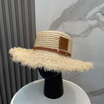 Uubags Loewe Anagram Fringe Raffia Sun Hat In Natural