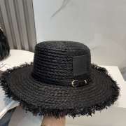 Uubags Loewe Anagram Fringe Raffia Sun Hat In Black - 6