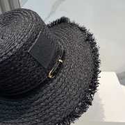 Uubags Loewe Anagram Fringe Raffia Sun Hat In Black - 5