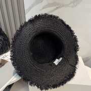 Uubags Loewe Anagram Fringe Raffia Sun Hat In Black - 4