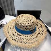 Uubags Prada Raffia Sun Hat In Blue - 3