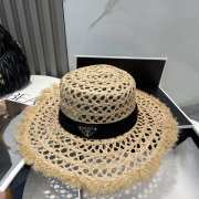 Uubags Prada Raffia Sun Hat In Black - 4