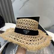 Uubags Prada Raffia Sun Hat In Black - 5