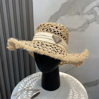 Uubags Prada Raffia Sun Hat In Beige