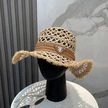 Uubags Prada Raffia Sun Hat In Brown