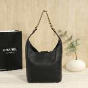 Uubags Chanel Small Hobo Bag Shiny Lambskin & Gold Plated Metal In Black 27x23x21cm - 5
