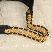 Uubags Chanel Small Hobo Bag Shiny Lambskin & Gold Plated Metal In Black 27x23x21cm - 3
