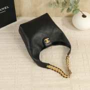 Uubags Chanel Small Hobo Bag Shiny Lambskin & Gold Plated Metal In Black 27x23x21cm - 2