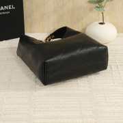 Uubags Chanel Large Hobo Bag Shiny Lambskin & Gold Plated Metal In Black 37x30x14cm - 5