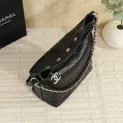 Uubags Chanel Large Bucket Bag Shiny Lambskin & Silver Plated Metal In Black 28x31x15cm - 3