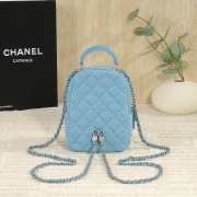 Uubags Chanel Mini Classic Backpack Denim Blue & Silver Metal 18x13x9cm - 5