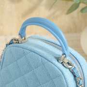 Uubags Chanel Mini Classic Backpack Denim Blue & Silver Metal 18x13x9cm - 4