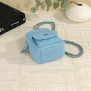 Uubags Chanel Mini Classic Backpack Denim Blue & Silver Metal 18x13x9cm - 3