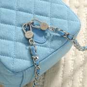 Uubags Chanel Mini Classic Backpack Denim Blue & Silver Metal 18x13x9cm - 2