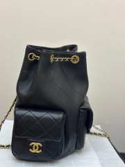 Uubags Chanel Backpack Shiny Lambskin & Gold Plated Metal In Black 24.5x18x8cm - 6
