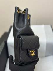 Uubags Chanel Backpack Shiny Lambskin & Gold Plated Metal In Black 24.5x18x8cm - 5