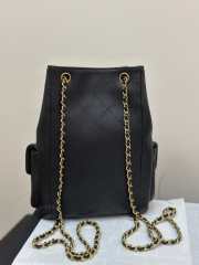 Uubags Chanel Backpack Shiny Lambskin & Gold Plated Metal In Black 24.5x18x8cm - 4
