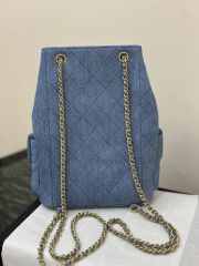 Uubags Chanel Backpack Denim Dip & Gold Metallic In Blue 24.5x18x8cm - 6