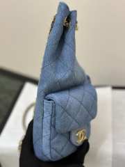 Uubags Chanel Backpack Denim Dip & Gold Metallic In Blue 24.5x18x8cm - 4