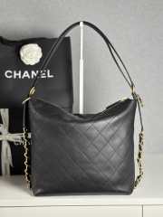 Uubags Chanel Hobo Bag Lambskin & Gold Metal In Black 27x33x10.5cm - 1