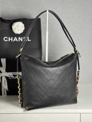 Uubags Chanel Hobo Bag Lambskin & Gold Metal In Black 27x33x10.5cm - 5