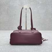 Uubags Balenciaga carrie bowling bag small in dark burgundy calfskin, aged-gold hardware 34x12x12cm - 5