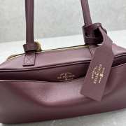 Uubags Balenciaga carrie bowling bag small in dark burgundy calfskin, aged-gold hardware 34x12x12cm - 4