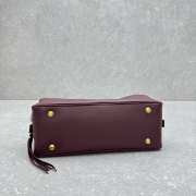 Uubags Balenciaga carrie bowling bag small in dark burgundy calfskin, aged-gold hardware 34x12x12cm - 3
