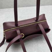 Uubags Balenciaga carrie bowling bag small in dark burgundy calfskin, aged-gold hardware 34x12x12cm - 2