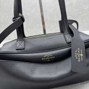 Uubags Balenciaga carry bowling bag small in black calfskin, aged-gold hardware 34x12x12cm - 4