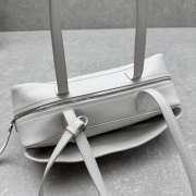 Uubags Balenciaga carry bowling bag small in white calfskin, aged-gold hardware 34x12x12cm - 6