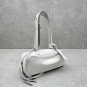 Uubags Balenciaga carry bowling bag small in white calfskin, aged-gold hardware 34x12x12cm - 5
