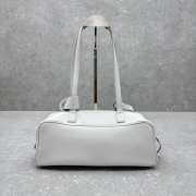 Uubags Balenciaga carry bowling bag small in white calfskin, aged-gold hardware 34x12x12cm - 3