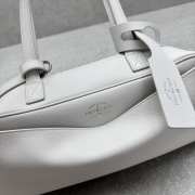 Uubags Balenciaga carry bowling bag small in white calfskin, aged-gold hardware 34x12x12cm - 2