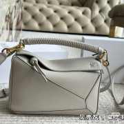 Uubags Loewe Puzzle Small Shoulder Bag In Light Grey Calf Leather 24x16.5x10.5cm - 1