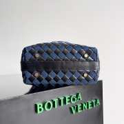 Uubags Bottega Veneta Blue Navy & Indigo Mini Wallace Bag 20x13x9.5cm - 5