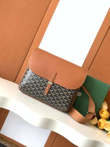 Uubags Goyard Coursier Messenger bag in black & tan 32x4x25cm