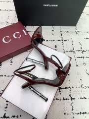 Uubags Gucci slingback sandal red metallic bamboo-effect heel 10.5cm - 6