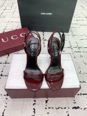 Uubags Gucci slingback sandal red metallic bamboo-effect heel 10.5cm - 5