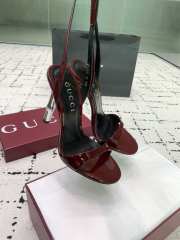 Uubags Gucci slingback sandal red metallic bamboo-effect heel 10.5cm - 4